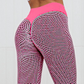 Miniatyrbild 1 av 5: Damleggings med hög midja, yogabyxor, Tiktok Scrunch Butt Jacquard Ruched Booty Tights, magkontroll, rumplyft, grå, vit, svart, lila, Fitn rosa Pink Pink XL