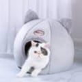 Miniatyrbilde 5 av 6: Kattgrotte katteseng koselig hule med avtakbar myk innerpute sovepose kattetelt kattekurv dyreseng for soving for små til mellomstore katter