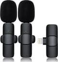 2-pack - Lavalier Microphone for Mobile - Wireless - Lightning, Mini Microphone for iPhone, Video, TikTok, Vlog, YouTube