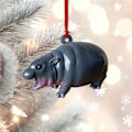 Miniatyrbilde 2 av 6: Moo Deng Ornament Pynt til Juletre Skogsdyr Smådyr Skoger Hengende Dekorasjoner Håndlagde
