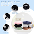 Miniatyrbilde 2 av 6: Reisepute Nakkepute Memory Foam Reiseputer Hodestøttepute for Fly T tog Bil Kontor Reise Essensielle Flypute for en Lang Tid Svart Black Black One Size