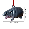 Miniatyrbilde 3 av 6: Moo Deng Ornament Pynt til Juletre Skogsdyr Smådyr Skoger Hengende Dekorasjoner Håndlagde