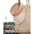Miniatyrbillede 2 af 5: Solhat Dame Strå Solskærme Linned Dame Solhat Pakbar Visir Hat Cap Dame Sommer Strand Visirer Foldbar Rul Op Hestehale
