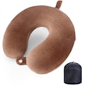 Miniatyrbilde 1 av 6: Reisepute Nakkepute Minne Skum Reiseputer Hodestøttepute for Flytog Bil Kontor Reise Essensielle Flypute for en Lang Tid Brow Brow Brown One Size