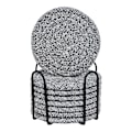 Miniatyrbilde 1 av 4: 8 stk. Drikkeunderlag med Holder, Bomullsvevde Absorberende Underlag for Drikker, Minimalistisk Hjemmeinnredning Underlagssett for Trebordbeskyttelse Style 4