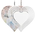 3D Kinetic Wind Spinner Heart, 25cm x 25cm, Stainless Steel