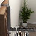Miniatyrbilde 2 av 4: Sammenleggbart klesstativ, supersterk aluminiumslegering dørhenger med innebygd stang gray