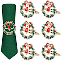 Miniatyrbilde 1 av 5: Julekrans Serviettringer 6PCS Jule Serviettringer, Christm
