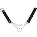 Miniatyrbillede 5 af 7: Choker Hjerte Halsbånd SVART PU-læder Goth Sele Black Svart