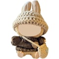 Pikkukuva 1 / 5: Vaatteet Labubulle (EI Nukke), Hattu & Haalari Set 17cm Labubu Lisävarusteet Puku Knitted