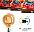 Miniatyrbild 3 av 5: Vintage E27 LED Bulb, 4W G80 2700K Warm White - 4-pack