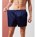 Miniatyrbillede 4 af 7: Mænds Satin Boxer Shorts Silke Pyjamas Bukser Lounge Sovshorts Blå Blue XL