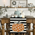 Miniatyrbilde 4 av 4: Pumpalyx-bue Bøffelrutete Høst Servietløper, Sesongbasert Høstkjøkken Spisebord Dekorasjon for Hjemmefest Dekor 13x72 Tommer Style 4