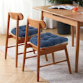 Miniatyrbilde 2 av 5: Sklisikre stolputer for spisestoler Sett med 4, 46*43*9cm sittepute med bånd dark blue