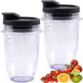 18oz Blenderkopp med Sip & Seal-lock, passar Nutri Ninja Auto IQ Series blenders, 2-pack