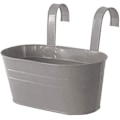 Miniatyrbilde 1 av 5: Metallhengende blomsterpotter, avtakbar krok, balkong- eller hageplanter (27 x 21 x 14,5 cm) grå Grey Grey 27x21x14.5cm