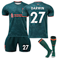 Miniatyrbillede 1 af 2: 22-23 Liverpool 2 udebane grøn nr. 11 Salah trøje 66 Arnold 4 Van Dijk fodbolddragt NO.27 DARWIN NO.27 DARWIN NO.27 DARWIN XS