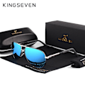 Pikkukuva 1 / 5: KINGSEVEN Merkki Miesten Alumiini Magnesium Aurinkolasit Polarisoitu UV400 Aurinkolasit oculos Mies Lasit Aurinkolasit Miehille N725 Harmaa Sininen Gray Blue Gray Blue original