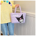 Miniatyrbillede 5 af 10: My Melody Kuromi Skuldertaske Håndtaske Tote Bag LILLA Purple