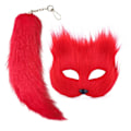 Miniatyrbilde 9 av 10: Fuskepelsrever Hale Katter Maske Therian Maske og Hale Halloween Cosplays Fest Hvit White