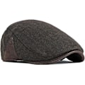 Miniatyrbilde 3 av 5: Flat cap herre basker caps høst vinter, toppad cap Cabbie Hunter hatt (Kaffee)