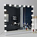 Miniatyrbilde 1 av 5: 3 Fargelys & 14 Dimbar LED-lamper, USB-ladeport for 70 X 55 Cm Hollywood Sminkespeil