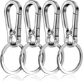 Hundbrickklämmor Rostfritt Stål Kraftig Ring för Husdjurshalsband Selar och Nyckelringar Silver 4-pack