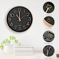 Miniatyrbild 3 av 5: Modern tyst kvartsväggklocka 30 cm, stora siffror rund väggklocka