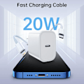 Miniatyrbillede 3 af 3: iPhone-oplader 20W hurtigopladningskabel, oplader med USB-C til Lightning-kabel, kompatibel med iPhone 14/13/12/11 Pro Max 1.5m