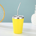 Miniatyrbilde 4 av 4: Rustfrie Barnekrus med Sølebestandig Lokk, Sugerør & Silikonhylser, 355 ml, BPA-frie, Isolerende, for Kalde & Varme Drikker Style 1