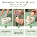 Miniatyrbilde 4 av 5: HK Elektrisk eggkoker - Kompakt dampkoker for 2 egg, koker myke, medium og harde - Beste eggkokeren - WELLNGS