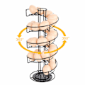 Miniatyrbilde 3 av 5: Eggdispenser, eggspiral i rustfritt stål, spiraldesign, eggstativ for oppbevaring av ca. 30-36 egg, svart Black