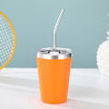 Miniatyrbilde 4 av 4: Rustfrie Barnekrus med Sølebestandig Lokk, Sugerør & Silikonhylser, 355 ml, BPA-frie, Isolerende, for Kalde & Varme Drikker Style 1