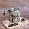 Miniatyrbillede 3 af 5: 500ML Kraniet Kaffekande Vikinge Kraniet Ølkrus Rustfrit Stål Foring Gave til Mænd Fars Dags Gaver