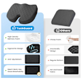 Miniatyrbilde 5 av 7: Kontorstolpute Ekstra Stor Memory Foam Sittepute, Ergonomisk Sittepute for å Lindre Isjias og Smerte Forårsaket av Langvarig Sitting black