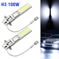Miniatyrbilde 1 av 5: 2X H3 100W LED Tåkelys Bilkjørelys DRL 6000K Hvit Høy Effekt