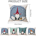 Miniatyrbilde 2 av 5: Juleputetrekk 45x45cm Sett med 4 Juledekorasjoner Svenska Gnome Tomte Dekorative Putetrekk for Sofa Juledekorasjon