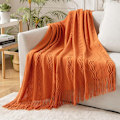 Miniatyrbild 4 av 4: Pläd för soffa, pläd för säng, höstdekoration Rostfärgad höstpläd, Halloween-dekoration, 127x152 cm Brilliant orange
