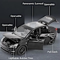 Miniatyrbild 3 av 5: 1/32 Tesla Model Y SUV Leksaksbil Modell Diecast Legering Metall Miniatyr Ljud & Ljus Dra Tillbaka 1:32 Samling Present För Pojke Barn White
