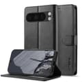 LC.IMEEKE Kalvetekstur Flip Lær Telefondeksel [BR] Black_jar Black For Google Pixel 10 Pro XL