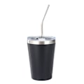 Miniatyrbilde 1 av 4: Rustfrie Barnekrus med Sølebestandig Lokk, Sugerør & Silikonhylser, 355 ml, BPA-frie, Isolerende, for Kalde & Varme Drikker Black