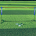 Miniatyrbild 7 av 8: Bärbart hopfällbart standard professionellt badmintonnät inomhus utomhus Vit White 5.1m