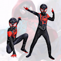Pikkukuva 2 / 5: Lasten Miles Morales -asu Spider-Man Cosplay Halloween-setti 110cm musta black 110cm