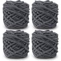 Garn 4x Garn for hekling, Mykt tykt garn for garnprosjekter_jarx dark gray