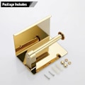Miniatyrbillede 5 af 5: 304 T55 Toiletpapirholder i rustfrit stål, børstet guld, rustfrit stål, toiletpapirholder med hylde - Perfekt