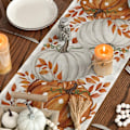 Miniatyrbilde 4 av 4: Oransje Gresskar, Eukalyptus Høst Bordløper, Høst Thanksgiving Kjøkken Spisebord Dekorasjon for Hjemmefest Dekor 13x72 Tommer Style 4