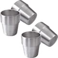 4 stycken - Rostfritt stålkopp - 180 ml - Stapelbara rostfria stålkoppar - Metallkopp - Dubbelväggiga isolerade drickskoppar Glas