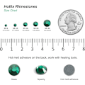 Miniatyrbilde 4 av 4: 600 stk Smaragdgrønne Hotfix Strasssteiner, SS30, 6,3-6,5 mm for Håndverk & Klær Smaragd Emerald SS30