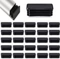 25 rektangulära rörlock - 40x30 mm, svarta plaständlock - för rörstolar och möbler