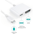 Miniatyrbilde 2 av 5: HDMI-adapter, HDMI-adapter for iPhone 1080p Lightning Digital AV-adapter, HDMI-synkroniseringsskjerm HDMI-kontakt for iPhone & iPad